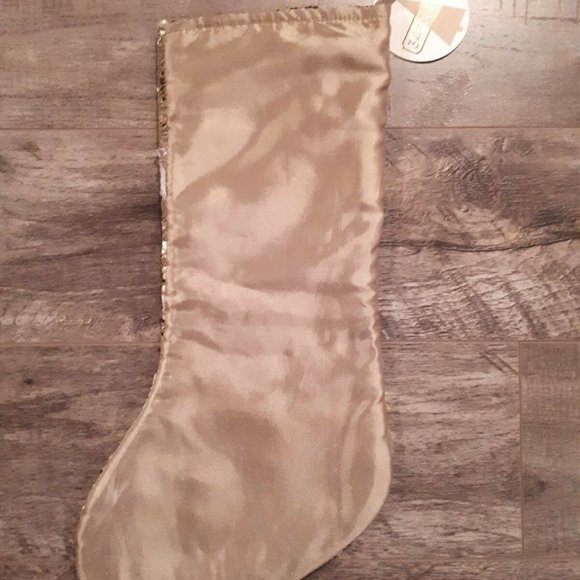 34th  & Pine Sequin Gold White Reindeer Stocking - Picture 3 of 4